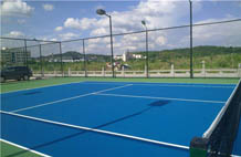 亚强体育施工案例:硅PU网球场,