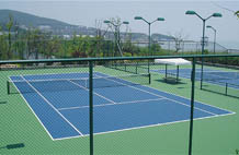 亚强体育施工案例:硅pu网球场施工YQ-004,
