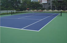 亚强体育施工案例:硅pu网球场施工YQ-0016,