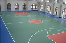亚强体育施工案例:硅pu篮球场,