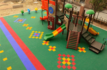 亚强体育施工案例:悬浮式幼儿园场地, 悬浮地板